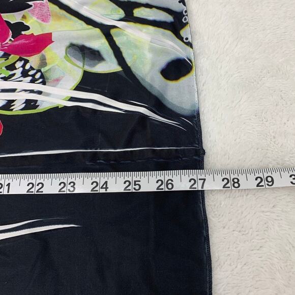 One World Blouse Womens Medium Flowers Butterflies Rhinestones Beads Stretch - Picture 9 of 12